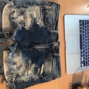 hi rise shortie jean shorts from American eagle